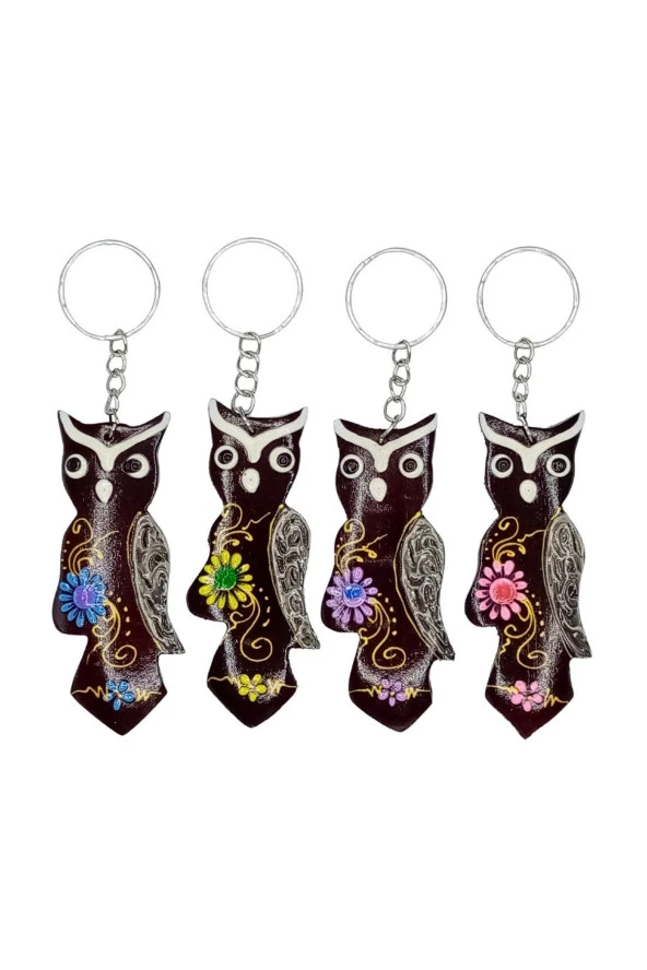 Hindistan Cevizi Baykuş Anahtarlık Dörtlü Hediyelik Paket - Resim 4