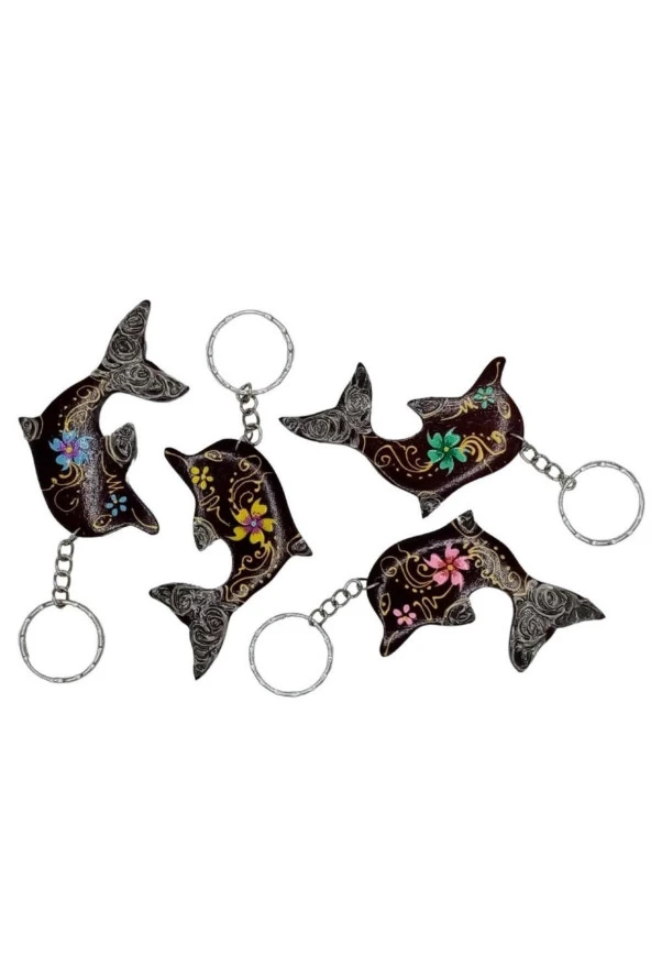 Hindistan Cevizi Yunus Balığı Anahtarlık Dörtlü Hediyelik Paket - Resim 8