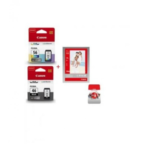 Canon 9059B003 PG-46 CL-56 2'li Kartuş + Fotoğraf Kağıdı - Resim 2