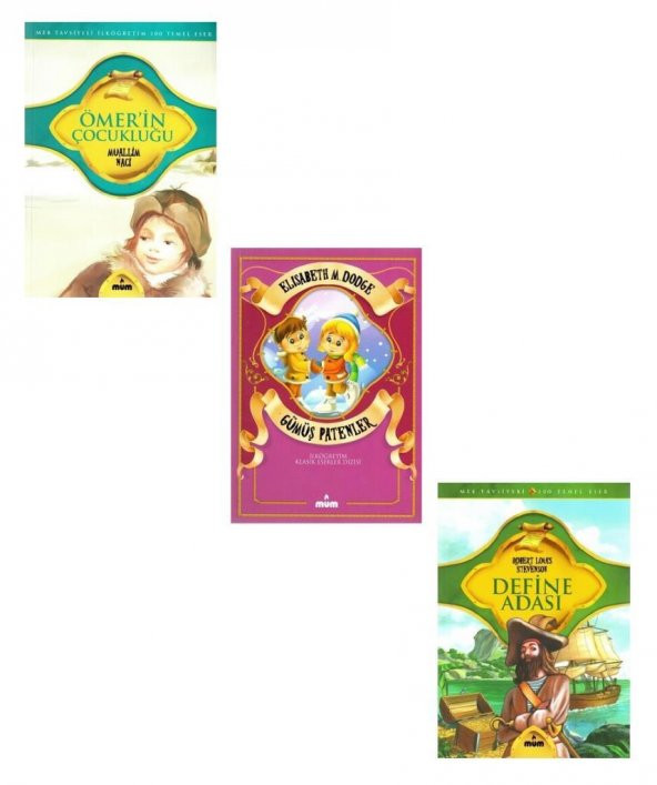 Ömerin Çocukluğu + Gümüş Patenler + Define Adası (3 Kitap) - 1
