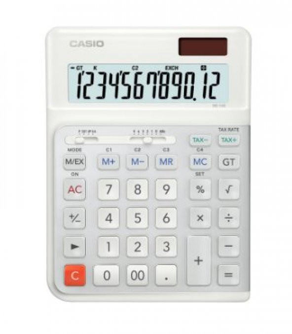 Casio DE-12E-WE Beyaz 12 Hane Masa Üstü Ergonomik Tuşlu Hesap Makinesi - 2