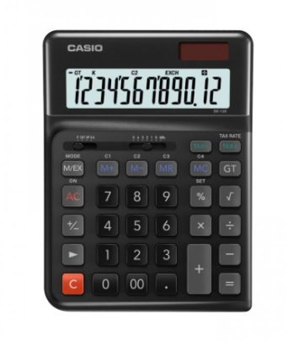 Casio DE-12E-BK Siyah 12 Hane Masa Üstü Ergonomik Tuşlu Hesap Makinesi - 2