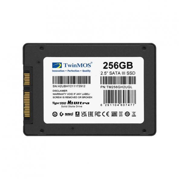 TwinMOS 256GB 2.5" Sata3 SSD (580MB-550MB-S) Tlc 3dnand Grey (TM256GH2UGL) Ssd Disk - 2