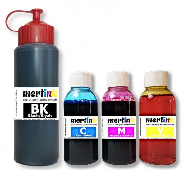 HP 704 İÇİN UYUMLU KARTUŞ DOLUM SETİ 500ML SİYAH+3X100ML RENKLİ - 2