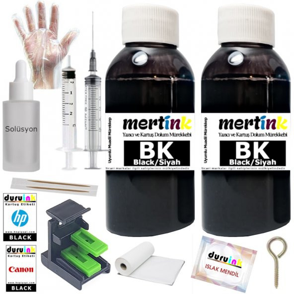 CANON MP492 MP495 MP499 KARTUŞ DOLUM SETİ 2x100ML  (PG 510 CL 511) SİYAH MÜREKKEP