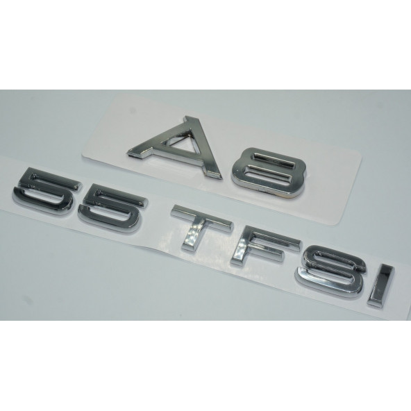 Audi A8 55 TFSi Krom ABS 3M 3D Bagaj Yazı Logo Orjinal Ürün - Resim 2