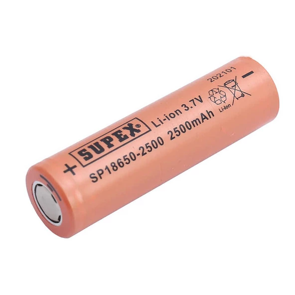 Supex 18650 2500 3 7v 2500 Mah Düz Kafa Lı Ion Pil - 2