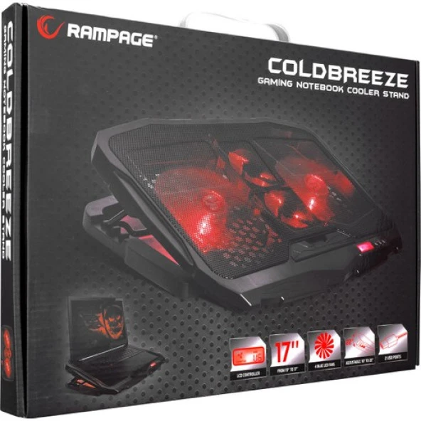Addison Rampage AD-RC4 Siyah 2-125 mm+2-70mm Işıklı Fan 15"-17" Notebook Soğutucu Stand - 6