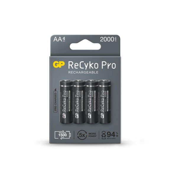 GP AA 2100 mAh Şarjlı Kalem Pil 4lü Paket ReCyko GP210AAHCBEM-2GB4
