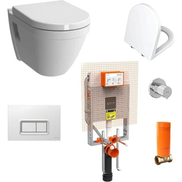 Vitra S50 Rimex Kanalsız Asma Klozet Ve Vitra Gömme Rezervuar Tam Set - 3