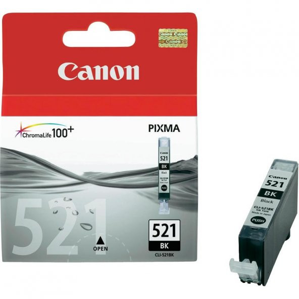 Canon CLI-521BK Black Siyah Mürekkep Kartuş MP260-540-550-560-620-630 MX860-870