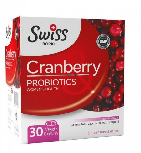 Swiss Bork Cranberry Probiotics Kapsül 30lu 8681820202489