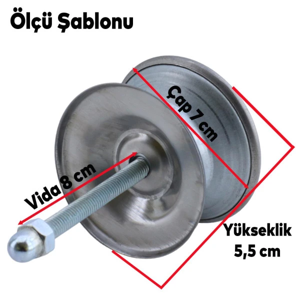 Bombeli Baba Krom Kapı Tokmağı Topuzu Kolu Metal Tokmak Paslanmaz - 4
