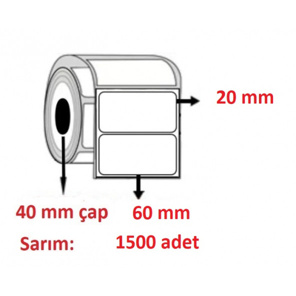 20x60 ECO TERMAL ETİKET( 1500lü )