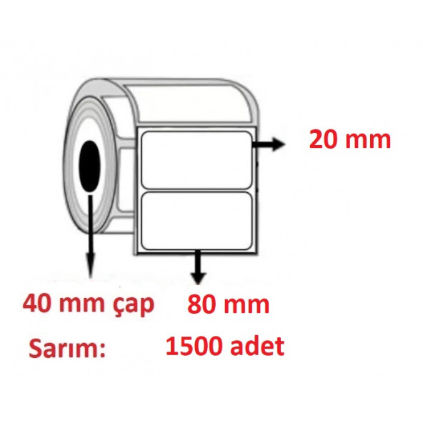 20x80 ECO TERMAL ETİKET( 1500lü )