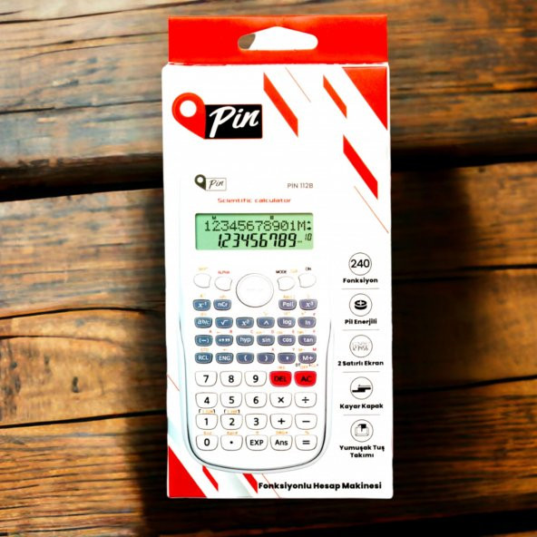 Pin 112B Beyaz 240 Bilimsel Fonksiyonlu Hesap Makinesi - Resim 3