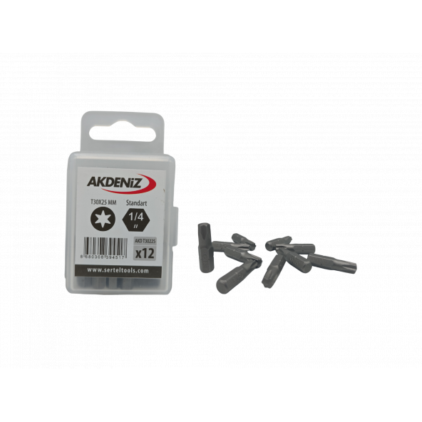 Akdeniz AKD/T30225 1/4 Torx T30x25 Mm 384 Adet Bits Uç