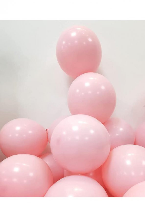 Beysüs Pembe Makaron Balon Soft Pastel Doğum Günü Balonu 20 Adet