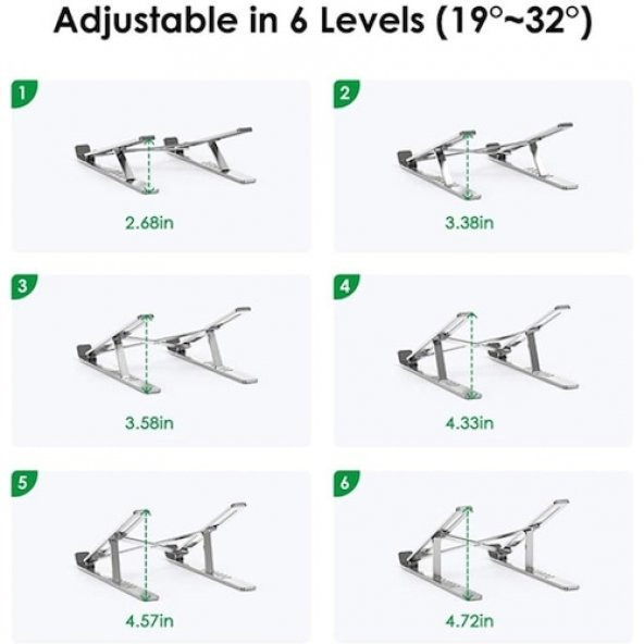 Alüminyum Manyetik Katlanabilir Ayarlı Dizüstü Laptop Standı - 4