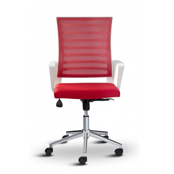 Asbir Mobilya Ceo Fileli Çalışma Koltuğu Ofis Sandalyesi Çalışma Sandalyesi Kırmızı - 5