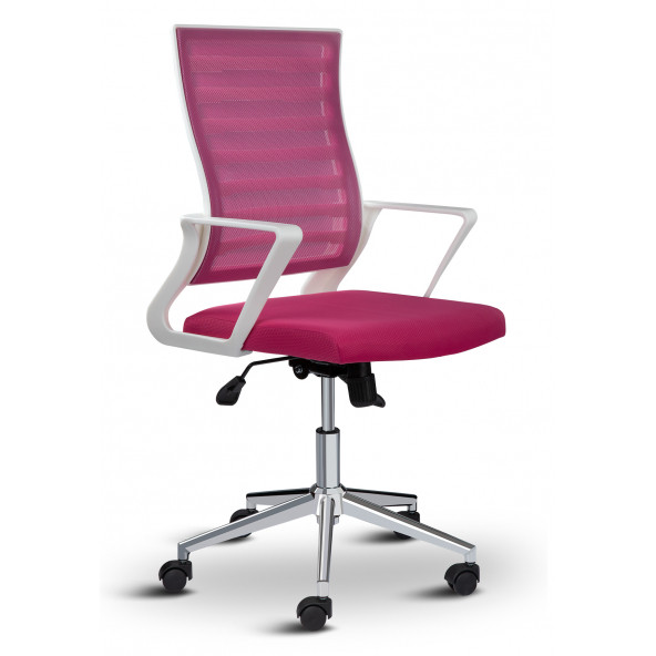 Asbir Mobilya Ceo Fileli Çalışma Koltuğu Ofis Sandalyesi Çalışma Sandalyesi Pembe - 3