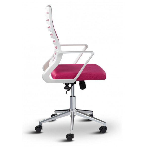 Asbir Mobilya Ceo Fileli Çalışma Koltuğu Ofis Sandalyesi Çalışma Sandalyesi Pembe - 4