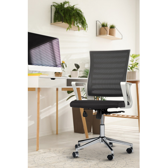 Asbir Mobilya Ceo Fileli Çalışma Koltuğu Ofis Sandalyesi Çalışma Sandalyesi Siyah