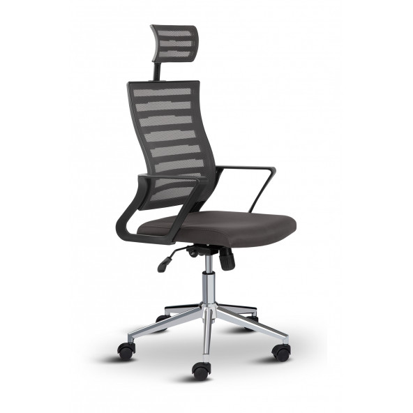 Asbir Mobilya Capri Başlıklı Fileli Metal Ayaklı Ofis Koltuğu Çalışma Koltuğu - 2