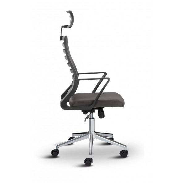 Asbir Mobilya Capri Başlıklı Fileli Metal Ayaklı Ofis Koltuğu Çalışma Koltuğu - 3