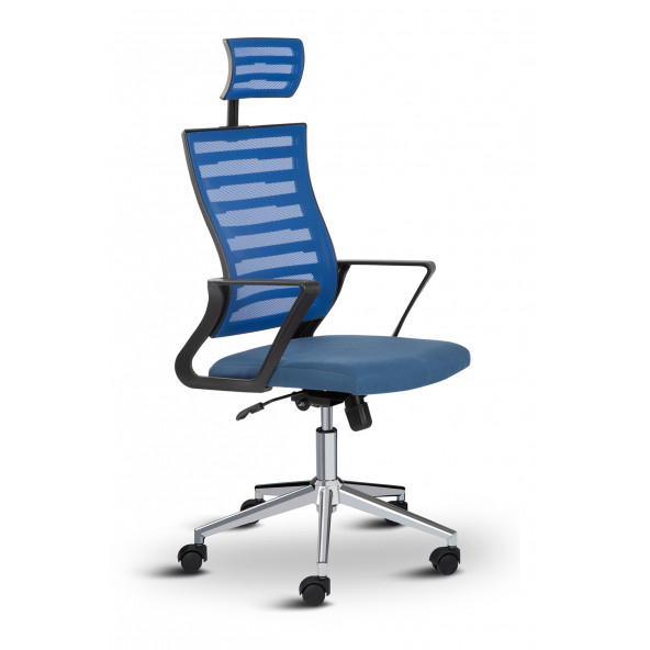 Asbir Mobilya Capri Başlıklı Fileli Metal Ayaklı Ofis Koltuğu Çalışma Koltuğu - 3