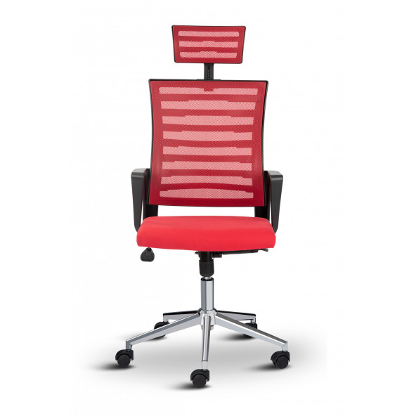 Asbir Mobilya Capri Başlıklı Fileli Metal Ayaklı Ofis Koltuğu Çalışma Koltuğu