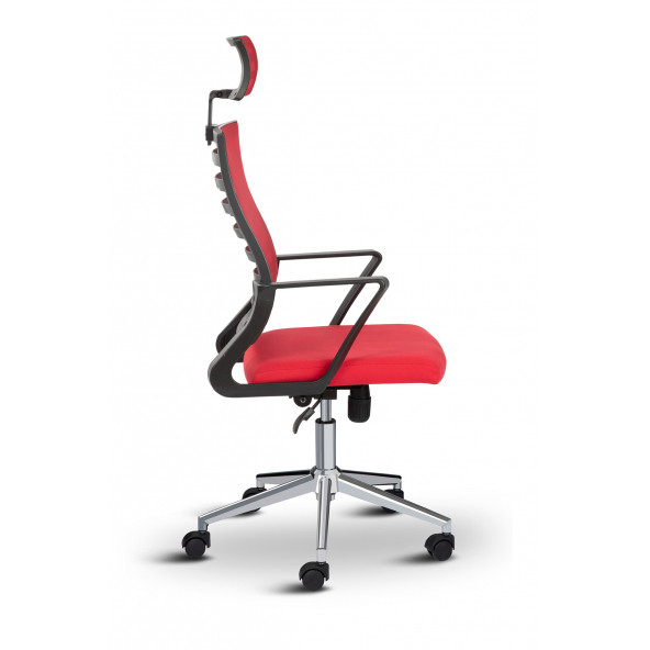 Asbir Mobilya Capri Başlıklı Fileli Metal Ayaklı Ofis Koltuğu Çalışma Koltuğu - 3