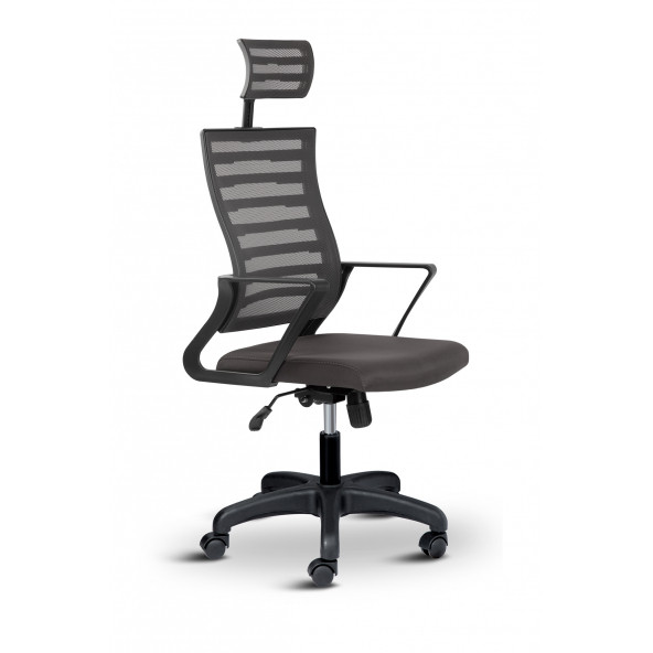 Asbir Mobilya Capri Başlıklı Fileli Ofis Koltuğu Çalışma Koltuğu Bilgisayar Sandalyesi - 3