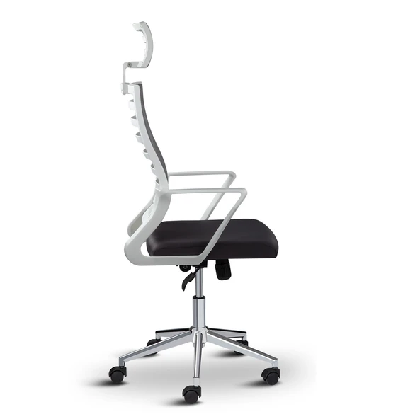 Asbir Mobilya Ceo Fileli Başlıklı Metal Ayaklı Çalışma Koltuğu Ofis Sandalyesi Siyah - 2