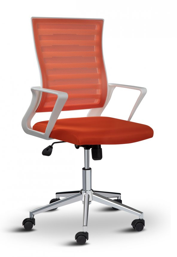 Asbir Mobilya Ceo Fileli Çalışma Koltuğu Ofis Sandalyesi Çalışma Sandalyesi Turuncu