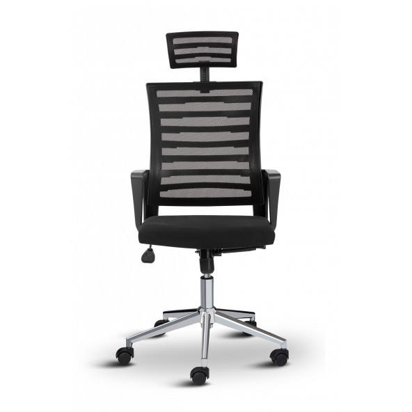 Asbir Mobilya Capri Başlıklı Fileli Metal Ayaklı Ofis Koltuğu Çalışma Koltuğu - 2