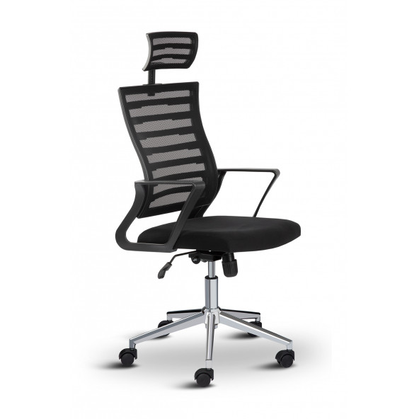 Asbir Mobilya Capri Başlıklı Fileli Metal Ayaklı Ofis Koltuğu Çalışma Koltuğu - 3