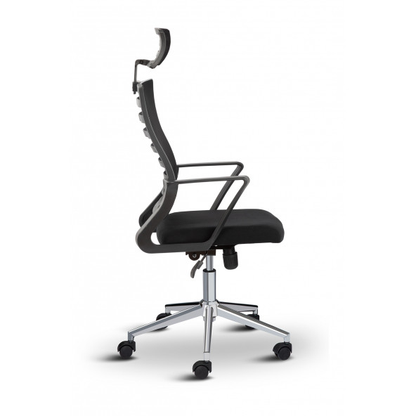 Asbir Mobilya Capri Başlıklı Fileli Metal Ayaklı Ofis Koltuğu Çalışma Koltuğu - 4