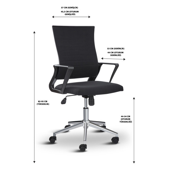 Asbir Mobilya Rigel 55300 Metal Ayaklı Çalışma Koltuğu Ofis Sandalyesi - 4