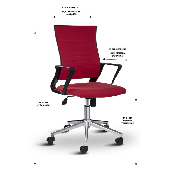Asbir Mobilya Rigel 55400 Metal Ayaklı Çalışma Koltuğu Ofis Sandalyesi - 4