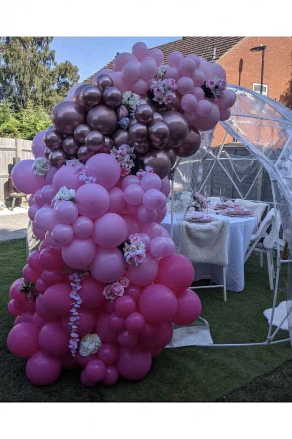 Beysüs Krom Pembe Makaron Pembe Ve Fuşya Balon Zinciri 100 Adet