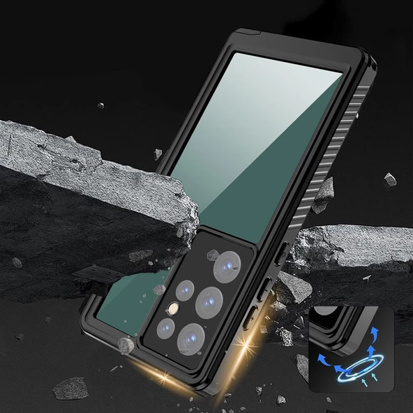 Samsung Galaxy S23 Ultra Kılıf Toz Kir Su Geçirmez Kapak - 10
