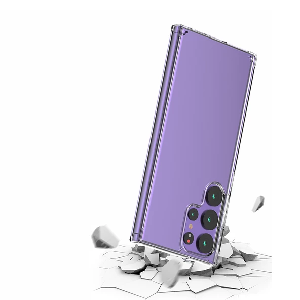 Samsung Galaxy S23 Ultra Kılıf Full Şeffaf Sararmaz Kapak - Resim 4