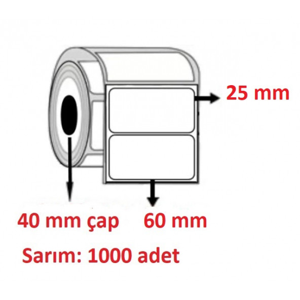 25x60 ECO TERMAL ETİKET (1000 li)