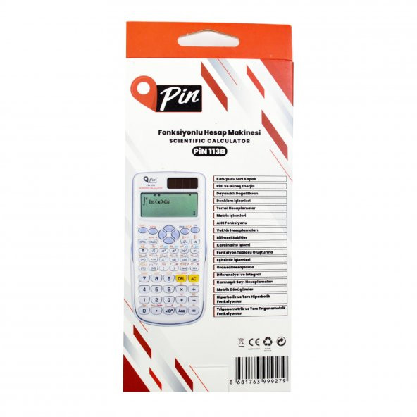 Pin 113B Beyaz 552 Bilimsel Fonksiyonlu Hesap Makinesi - Resim 5