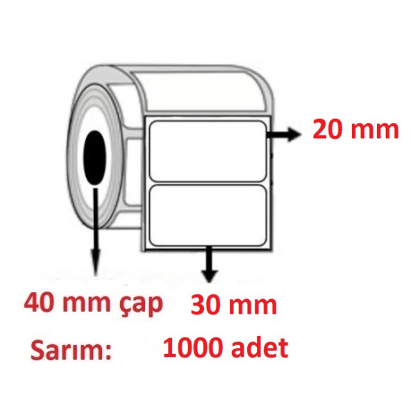 30x20 ECO TERMAL ETİKET (1000 li)