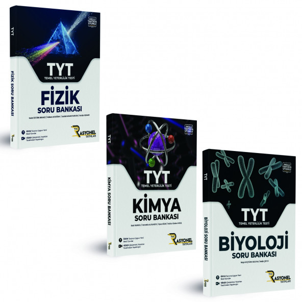 Rasyonel Yayınları TYT Fizik TYT Kimya TYT Biyoloji Soru Bankası Seti