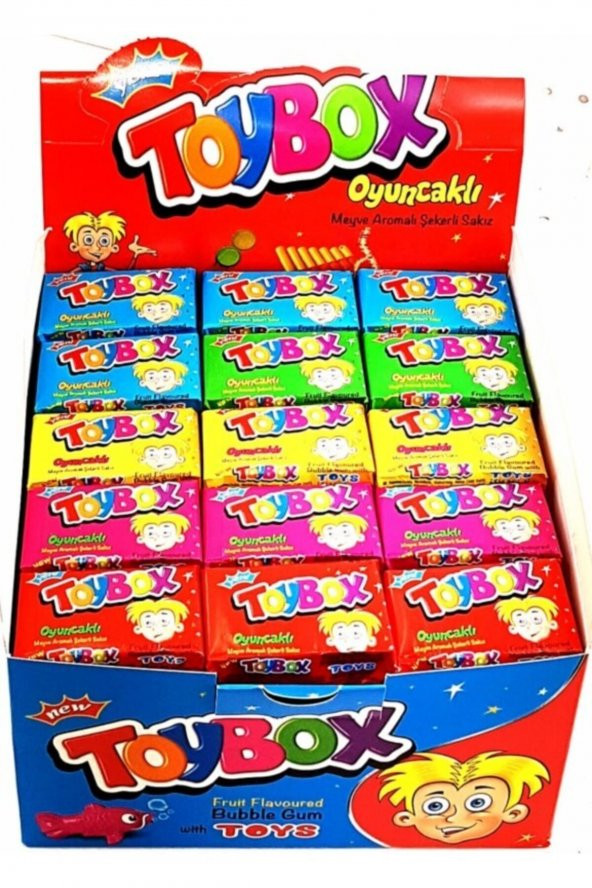 %100 Yerli Toybox Sakızlı Oyuncak Kutusu 60 Adet