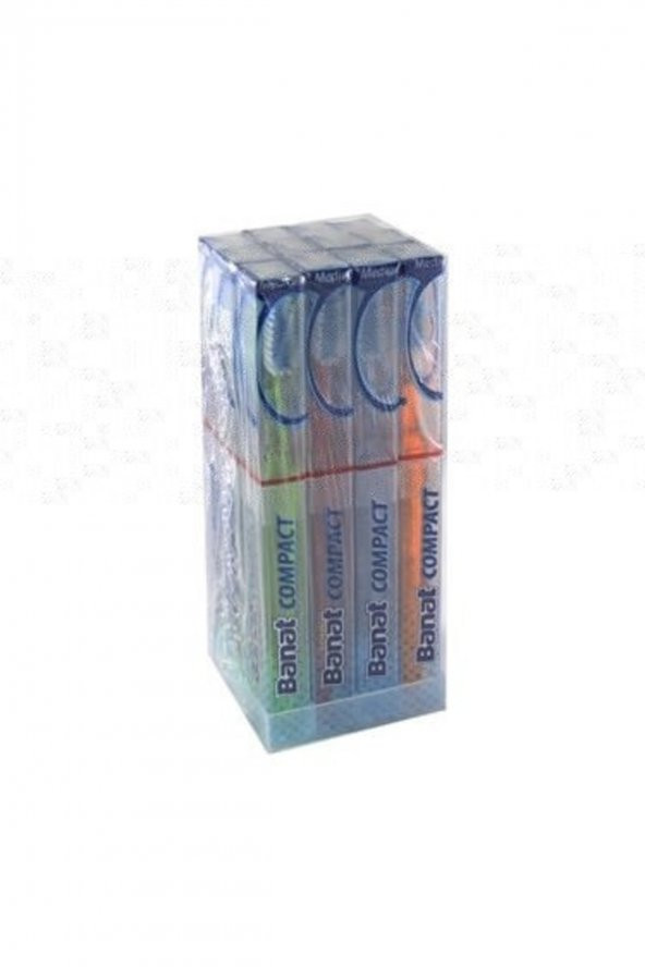 %100 Yerli BANAT Compact Diş Fırçası Orta X 12 Adet