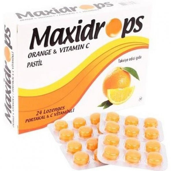 Maxidrops Portakal & C Vitamini 24 Drops 2'Li PAKET (SKT:05/2029) ürün görseli 1